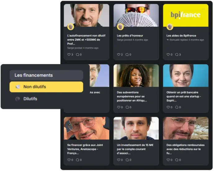 La base de données de financements non dilutifs