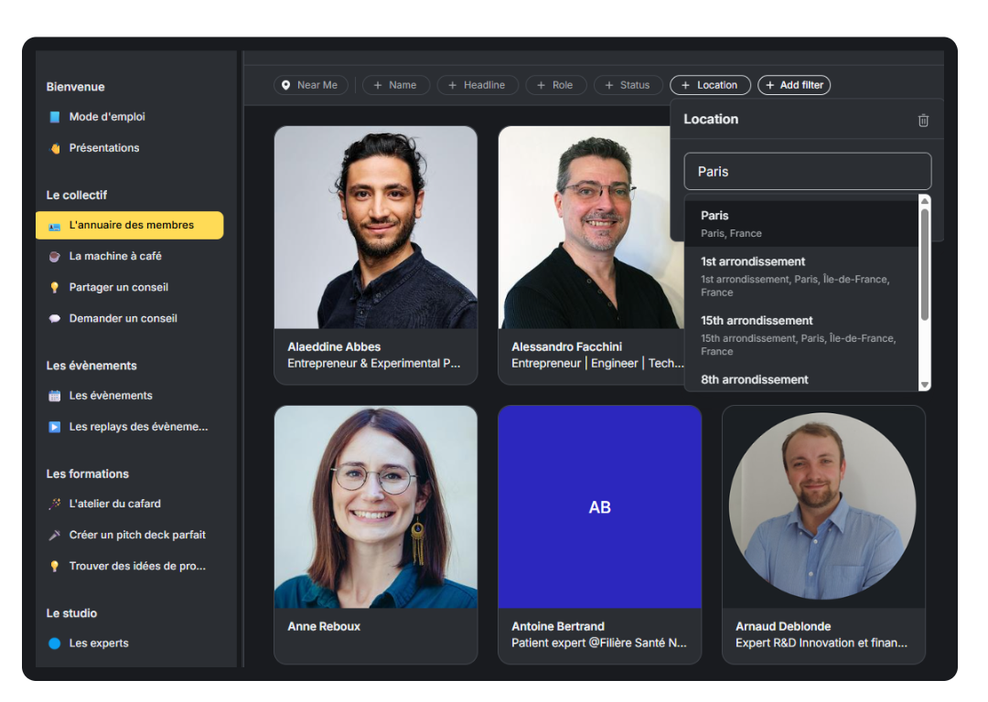 Annaire des membres du monde des cafards